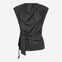 Co Couture EloraCC Check Pleat Top Dark Grey
