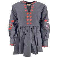 WAUW Heart Blouse Black