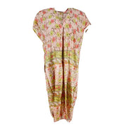 Wauw Kaftan SS Silk Unique Slik Dress Flower Light Pink