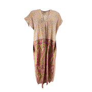 Wauw Kaftan SS Silk Unique Slik Dress Mix Pink