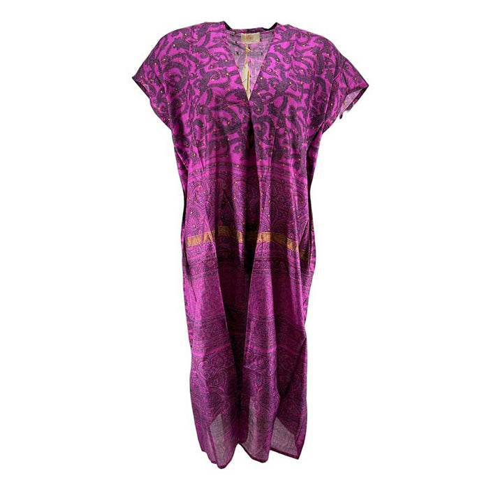 Wauw Kaftan SS Silk Unique Slik Dress Purple