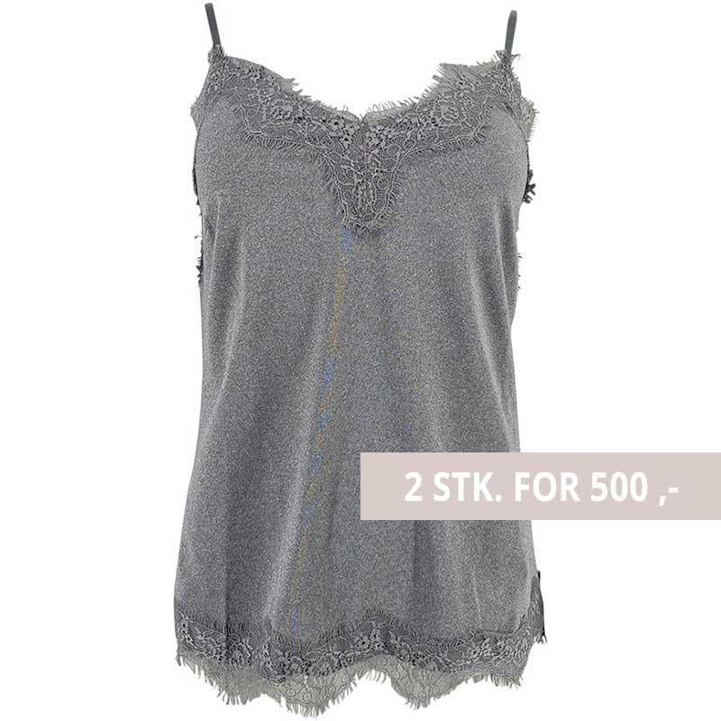 COSTER COPENHAGEN CCH1004 LACE TOP GRÅ