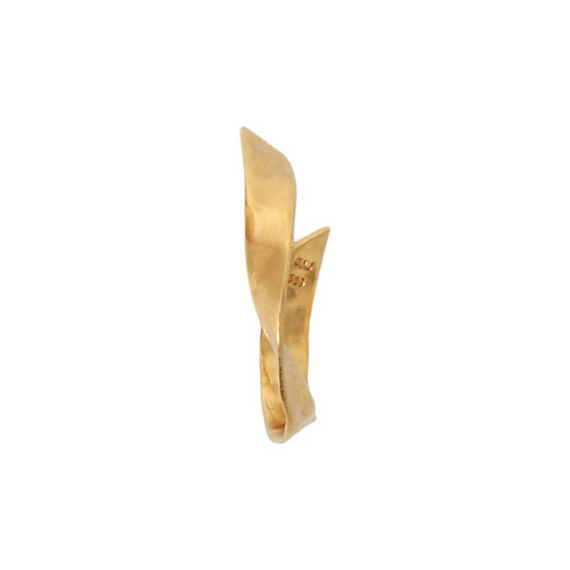 STINE A TWISTED HAMMERED CREOL EARRING LEFT GULD - J BY J Fashion