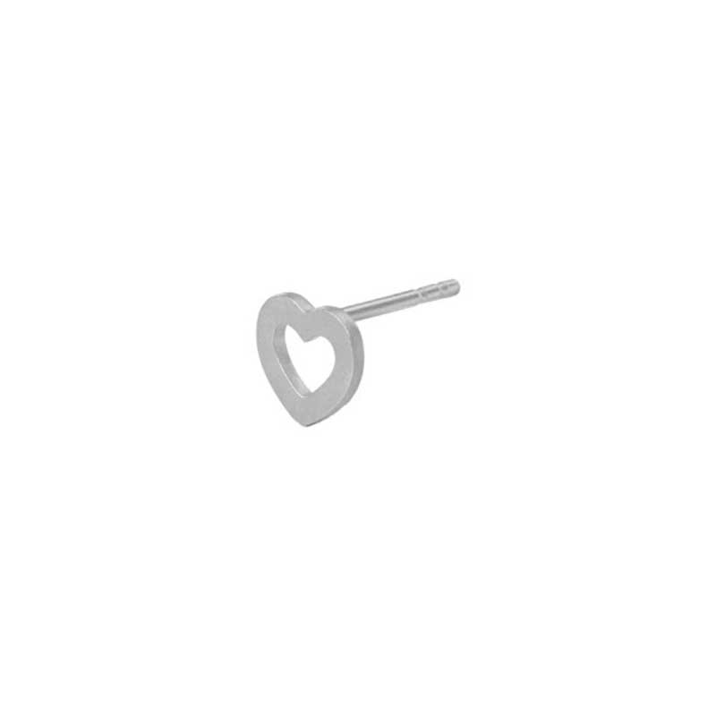STINE A PETIT OPEN LOVE HEART EARRING SØLV