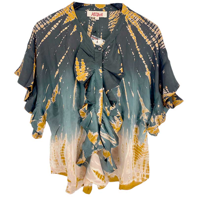 ASTA N MALIN FRILL BLOUSE SAND