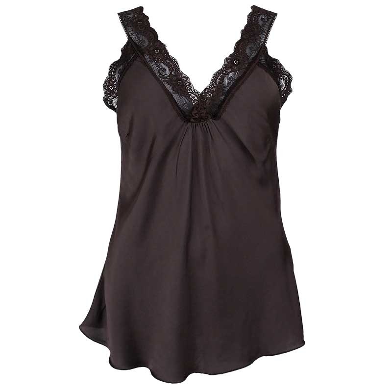BLACK COLOUR BCBEA LACE TOP MØRKEBRUN