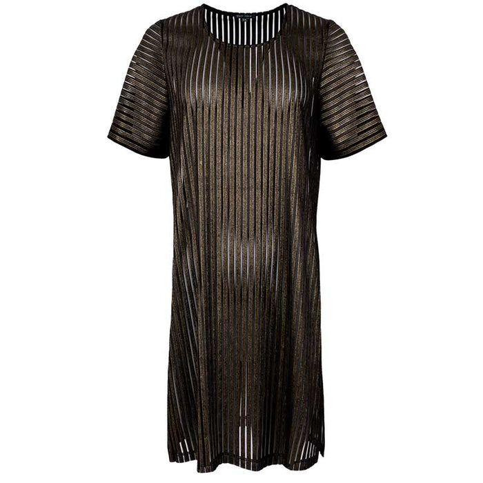BLACK COLOUR BCDIDI PINSTRIPE DRESS GULD-fra-BLACK COLOUR-hos-J BY J Fashion