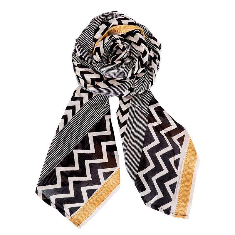 BLACK COLOUR BCINDIA GOLD SCARF SAND