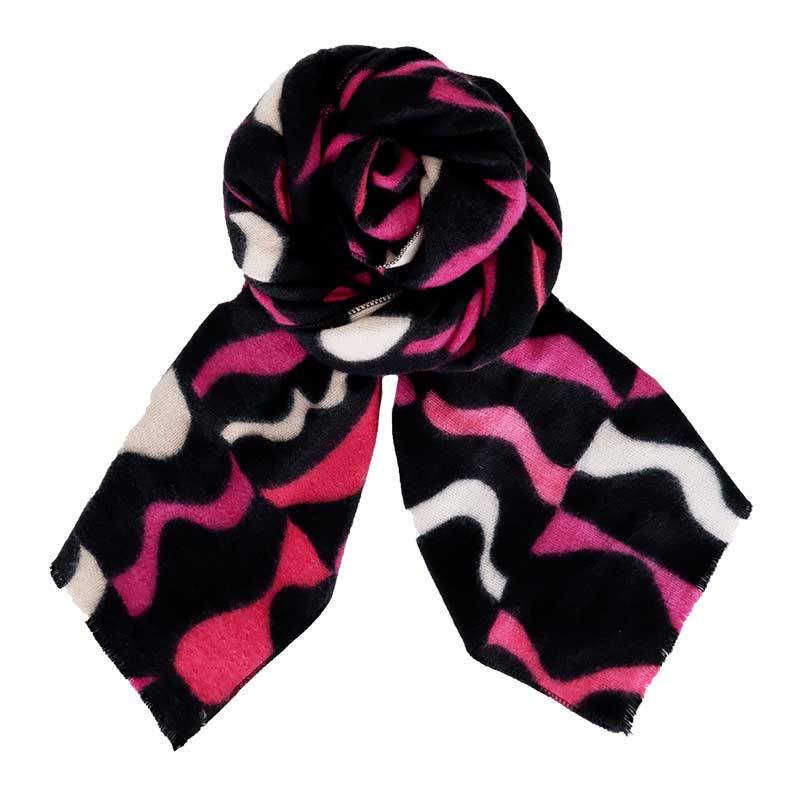 BLACK COLOUR BCWATERS BRUSHED SCARF PINK