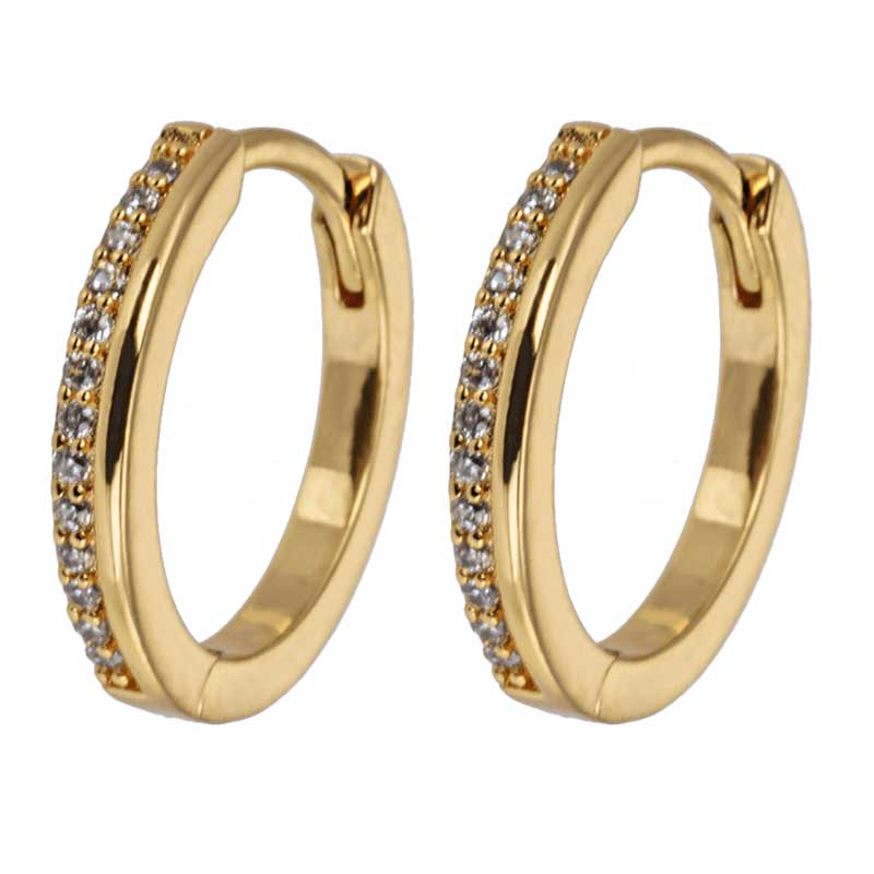 BON DEP BY EMILIA MEDIUM HOOPS GOLD & WHITE GULD-fra-BON DEP-hos-J BY J Fashion