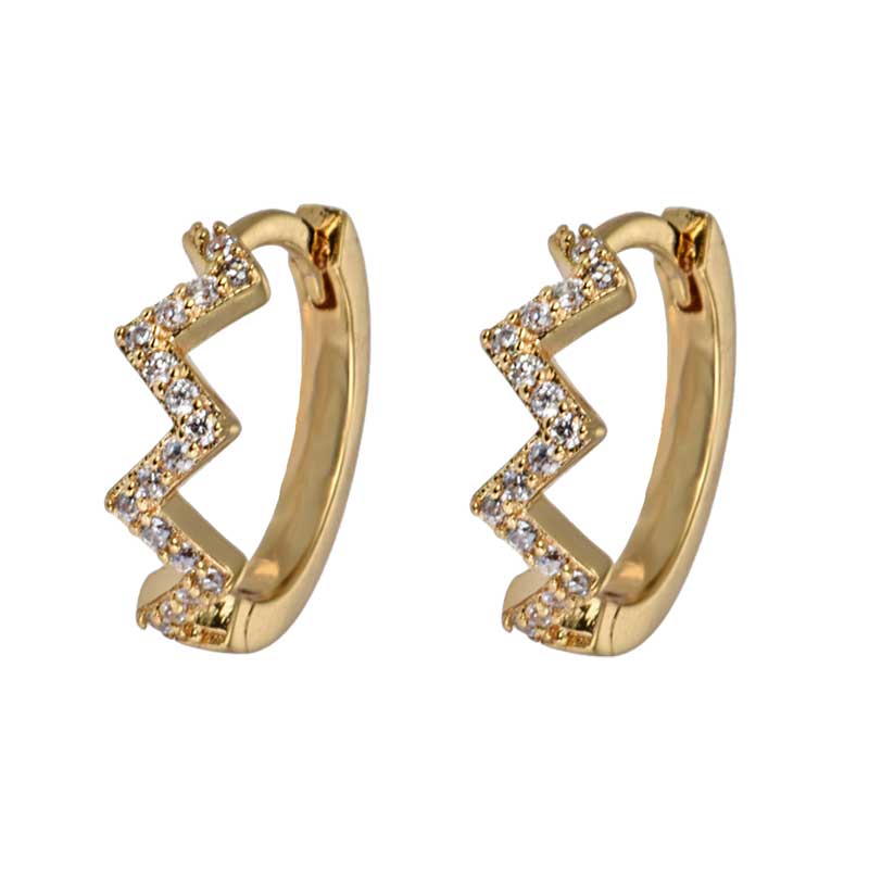 BON DEP BY EMILIA SMALL ZIGZAG HOOPS GULD-fra-BON DEP-hos-J BY J Fashion