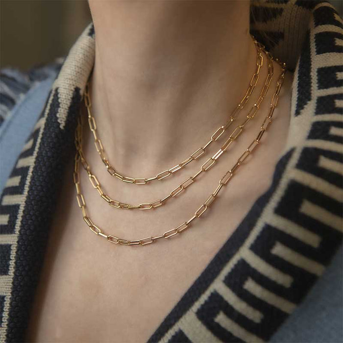 BON DEP EMILIA THICK CHAIN NECKLACE 50 CM GULD-fra-BON DEP-hos-J BY J Fashion