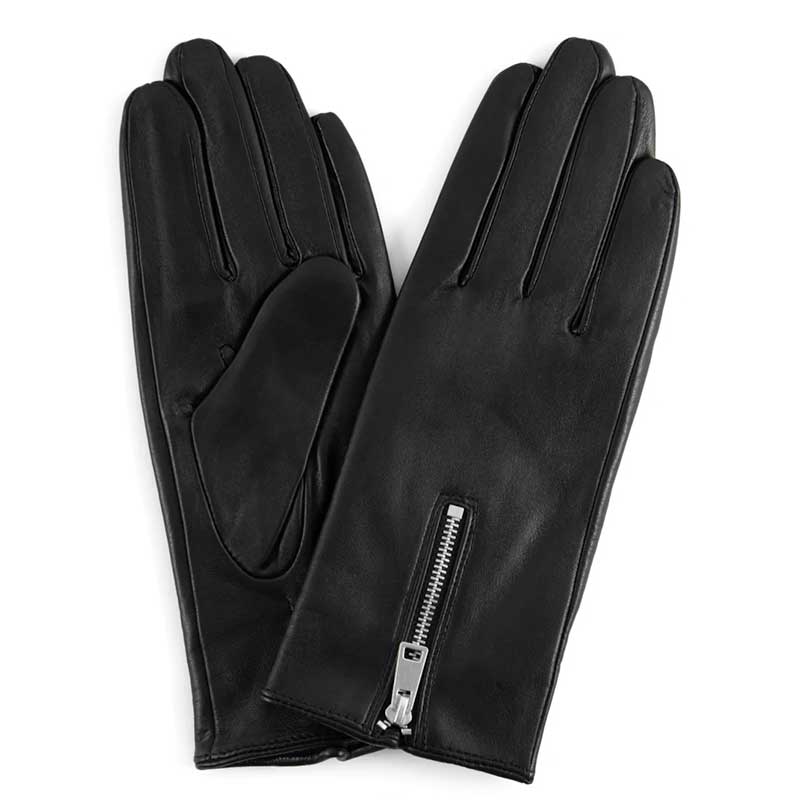 DEPECHE 14894 GLOVES WITH SILVER ZIPPER SORT
