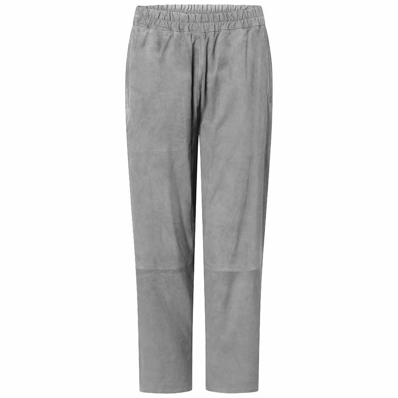 DEPECHE 50778 LEATHER PANTS LYSEGRÅ-fra-DEPECHE-hos-J BY J Fashion
