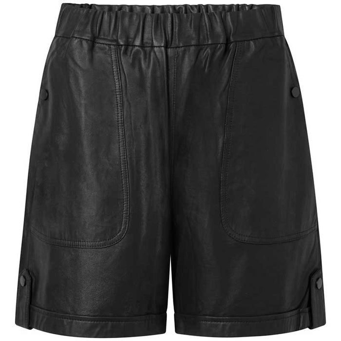DEPECHE 50814 LEATHER SHORTS SORT-fra-DEPECHE-hos-J BY J Fashion