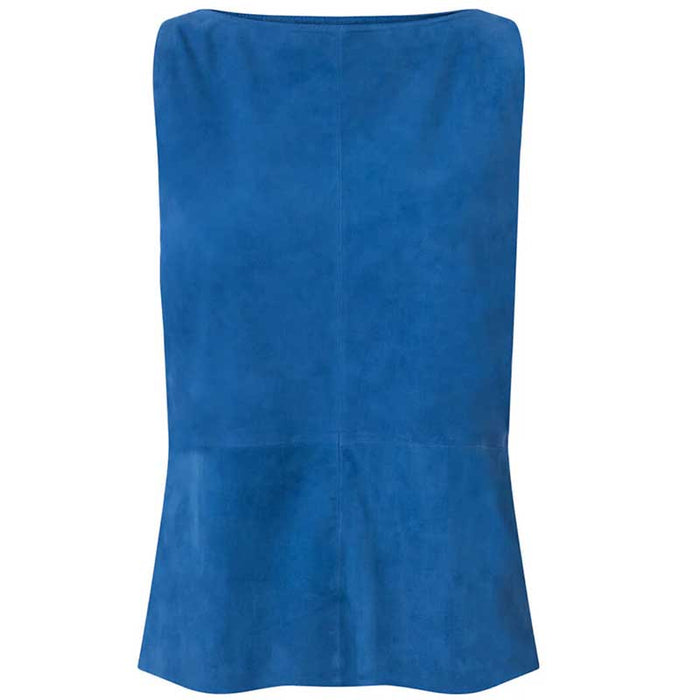 DEPECHE 50894 SUEDE TOP BLÅ-J BY J Fashion