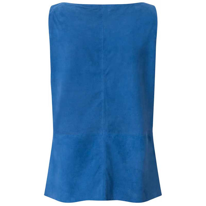 DEPECHE 50894 SUEDE TOP BLÅ-J BY J Fashion