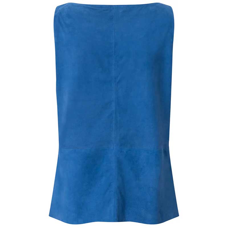 DEPECHE 50894 SUEDE TOP BLÅ