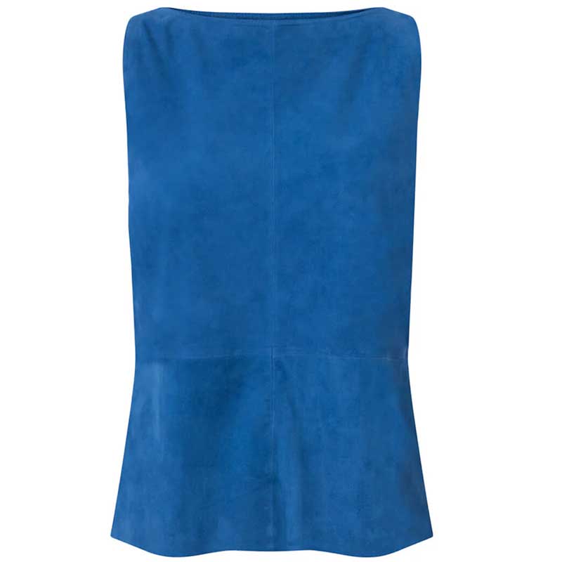 DEPECHE 50894 SUEDE TOP BLÅ