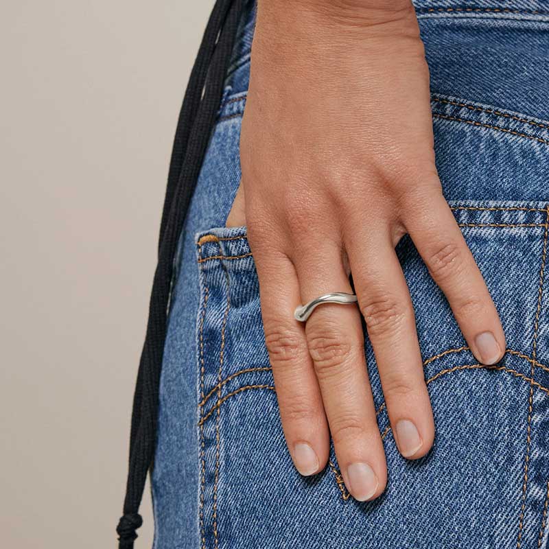 ENAMEL AGNETE SMALL RING SØLV