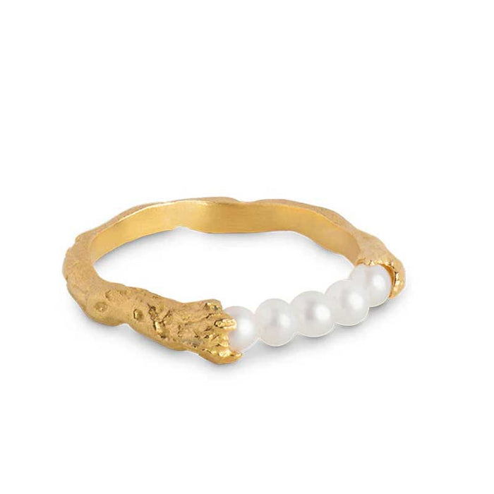 ENAMEL AILANA PEARL RING GULD-fra-ENAMEL-hos-J BY J Fashion