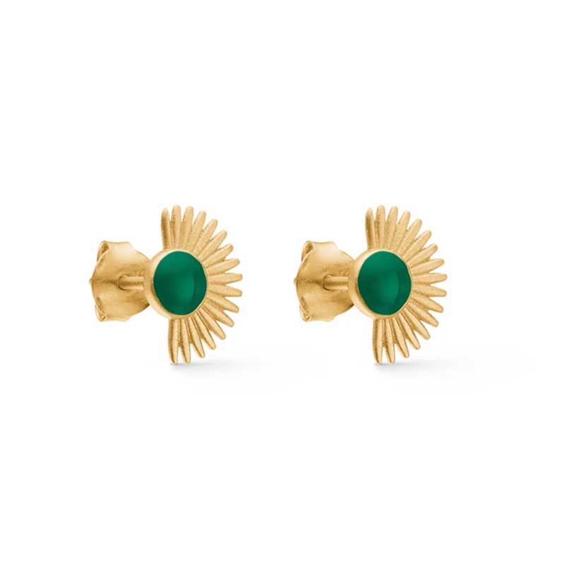 ENAMEL ARMY SOLEIL STUD GULD - J BY J Fashion