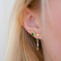 ENAMEL ARMY SOLEIL STUD GULD - J BY J Fashion