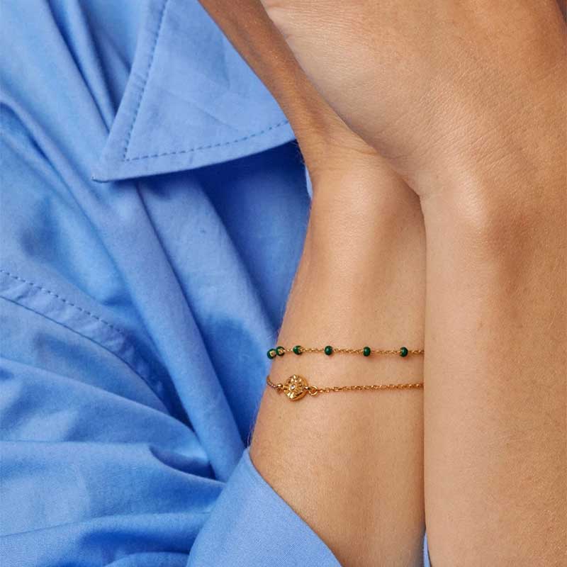 ENAMEL LOLA BRACELET GULD & ARMY