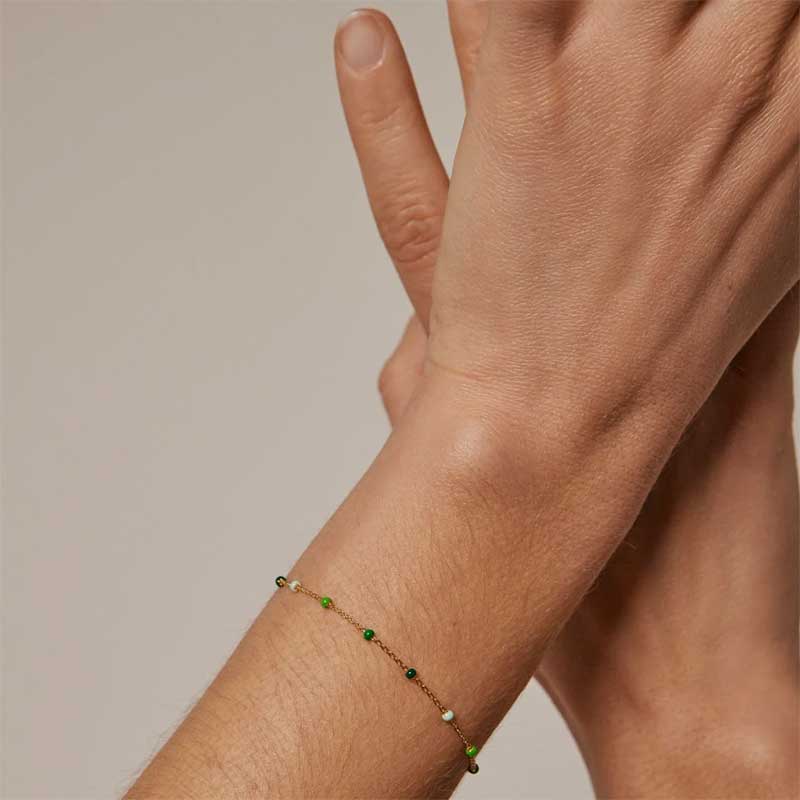 ENAMEL LOLA BRACELET GULD & GRØN