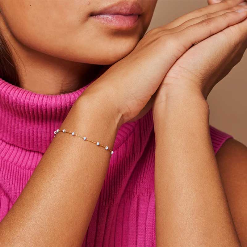 ENAMEL LOLA BRACELET GULD & LYSEBLÅ