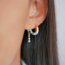 ENAMEL LOLA EARRING BLÅ & GULD - J BY J Fashion