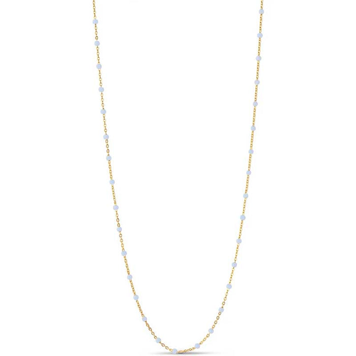 ENAMEL LOLA NECKLACE LYSEBLÅ & GULD-fra-ENAMEL-hos-J BY J Fashion