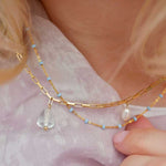 ENAMEL LOLA NECKLACE LYSEBLÅ & GULD
