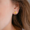 ENAMEL ORANGE SOLEIL STUD GULD