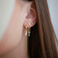 ENAMEL PETITE SILVER SOLEIL STUD GULD - J BY J Fashion