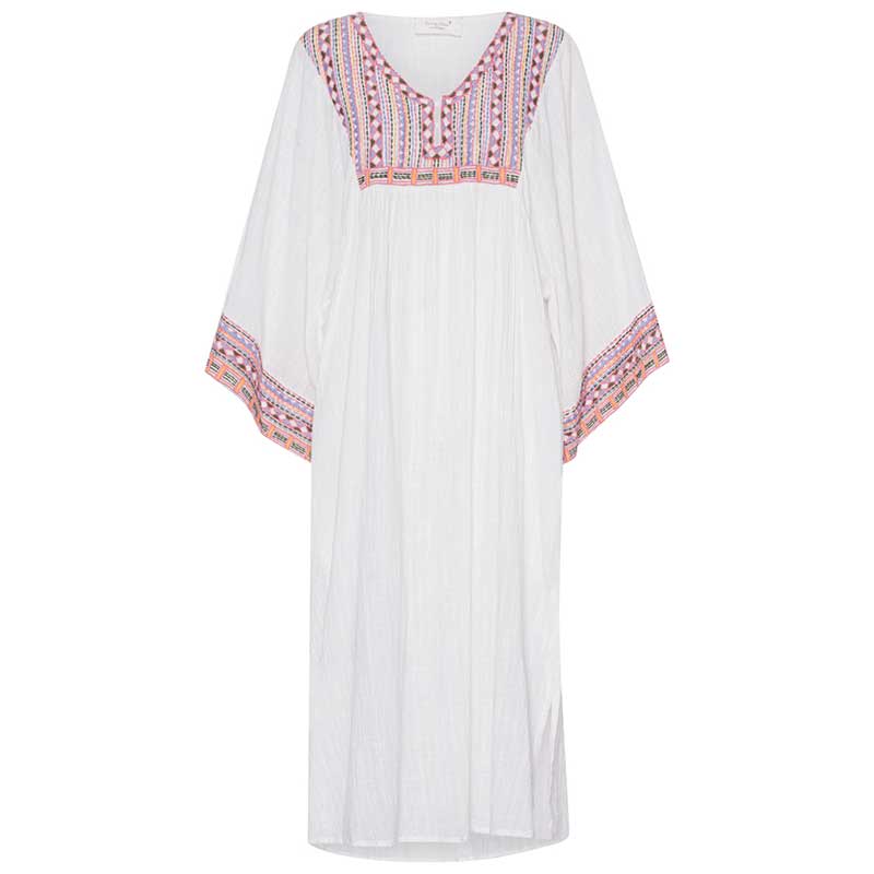 EVA GO DIVA ARIA EMB. DRESS HVID-fra-EVA GO DIVA-hos-J BY J Fashion