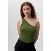 GESTUZ DREWGZ ONE SHOULDER TOP GRØN