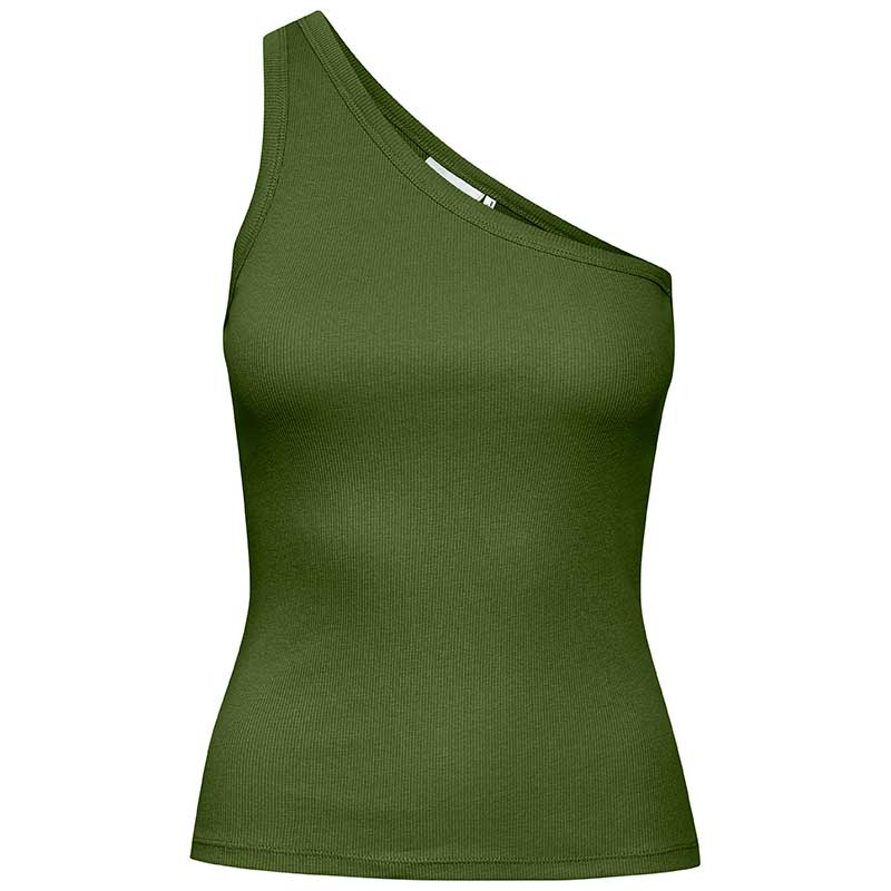 GESTUZ DREWGZ ONE SHOULDER TOP GRØN