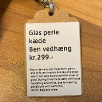 HIPZEN GLAS PERLE KÆDE MED BEN VEDHÆNG NAVY - J BY J Fashion