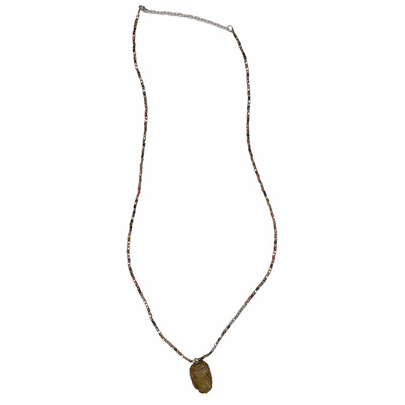 HIPZEN MESSING KÆDE JADE BUDDHA BRUN-fra-HIPZEN-hos-J BY J Fashion