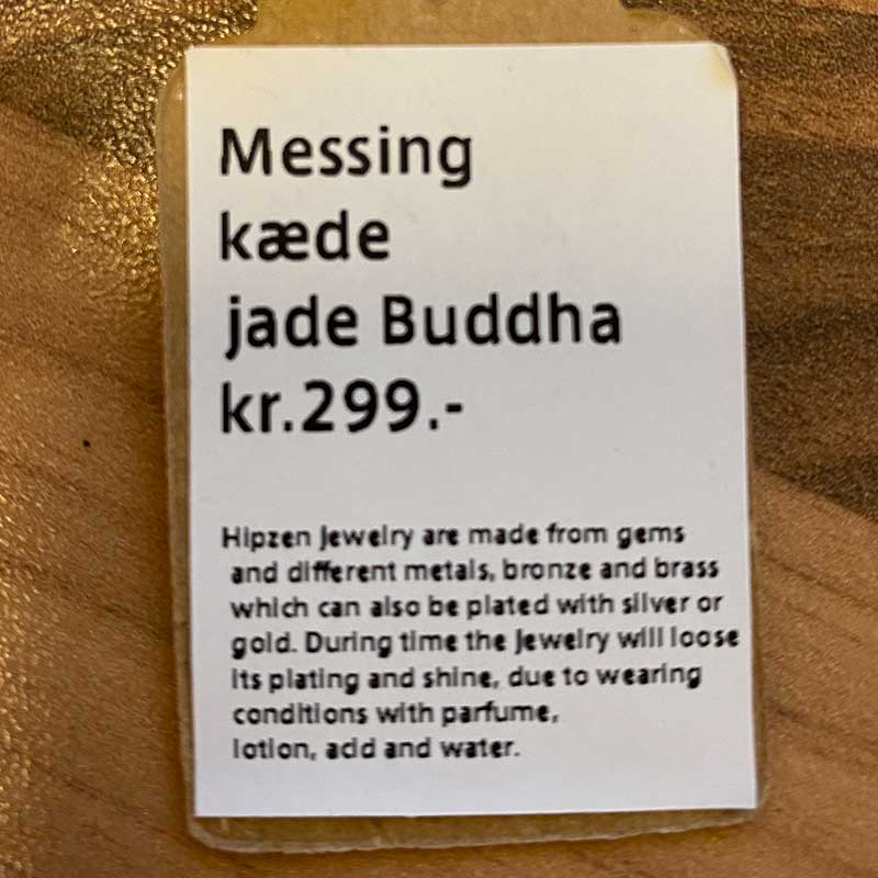 HIPZEN MESSING KÆDE JADE BUDDHA GRØN - J BY J Fashion