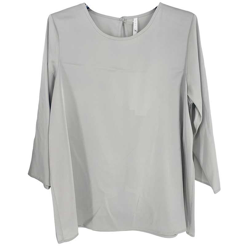 IMPERIAL CDP0FDG SATIN BLOUSE GRÅ