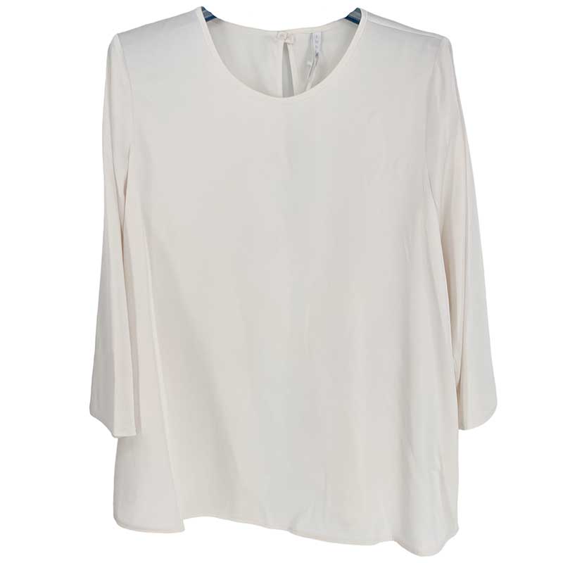 IMPERIAL CDP0FDG SATIN BLOUSE OFF WHITE