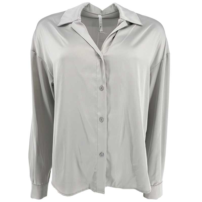 IMPERIAL CKE1FDG SATIN SHIRT GRÅ