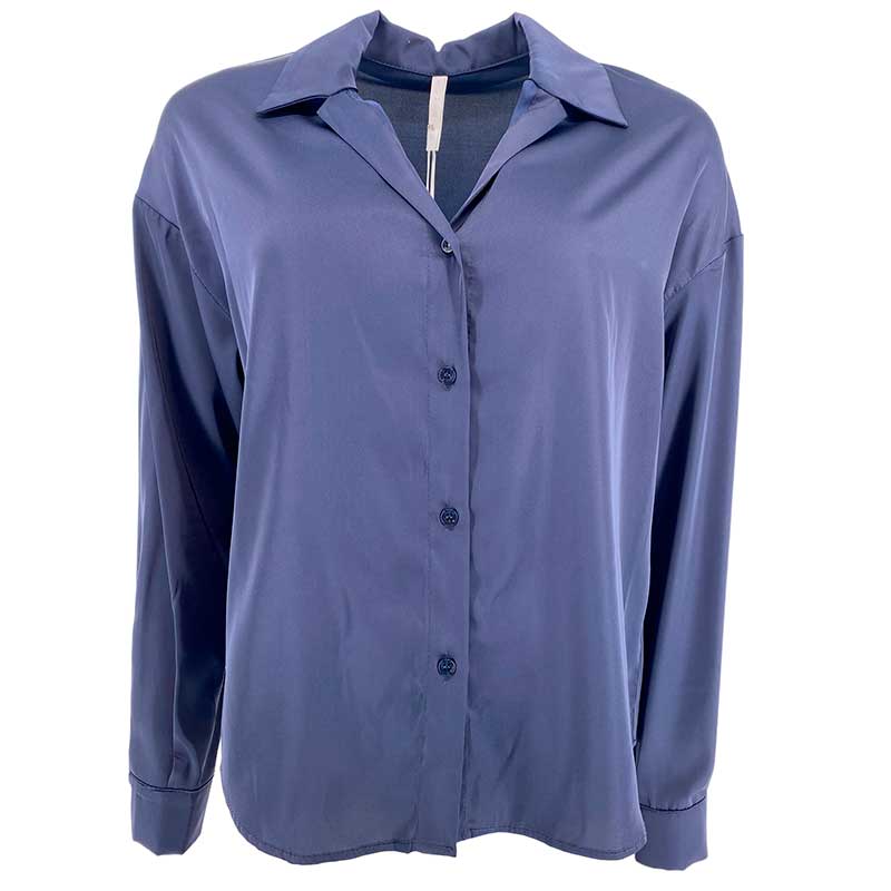 IMPERIAL CKE1FDG SATIN SHIRT NAVY