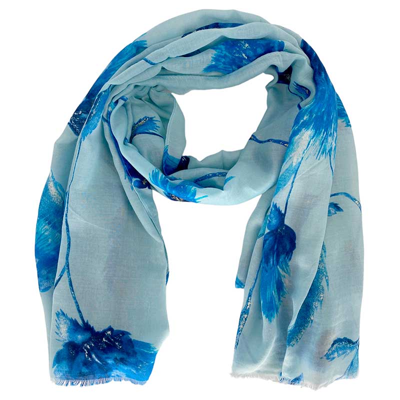 J BY J 3295 VISCOSE SCARFT BLÅ