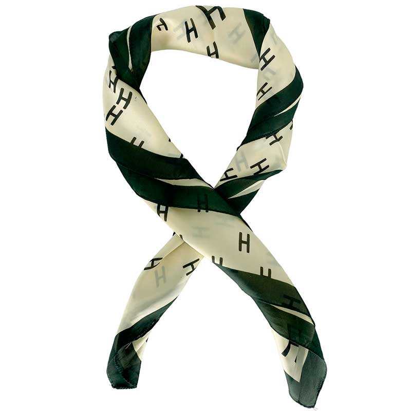 J BY J MINI SILK & VISKOSE H-SCARF MØRKEGRØN