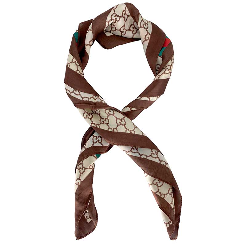 J BY J MINI SILK & VISKOSE SCARF BRUN-fra-J BY J-hos-J BY J Fashion