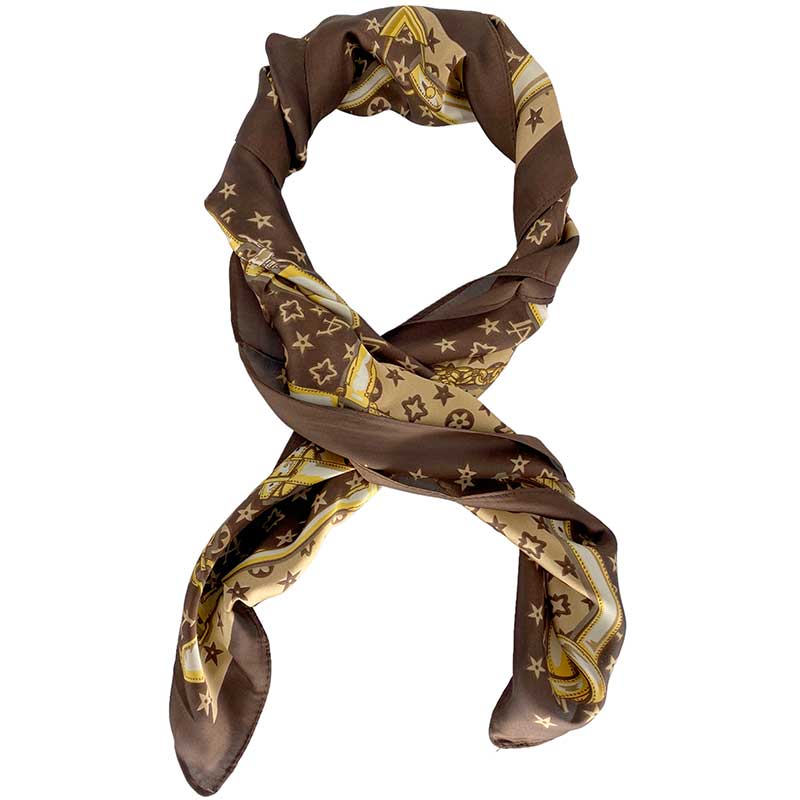 J BY J MINI SILK & VISKOSE STAR SCARF BRUN-fra-J BY J-hos-J BY J Fashion
