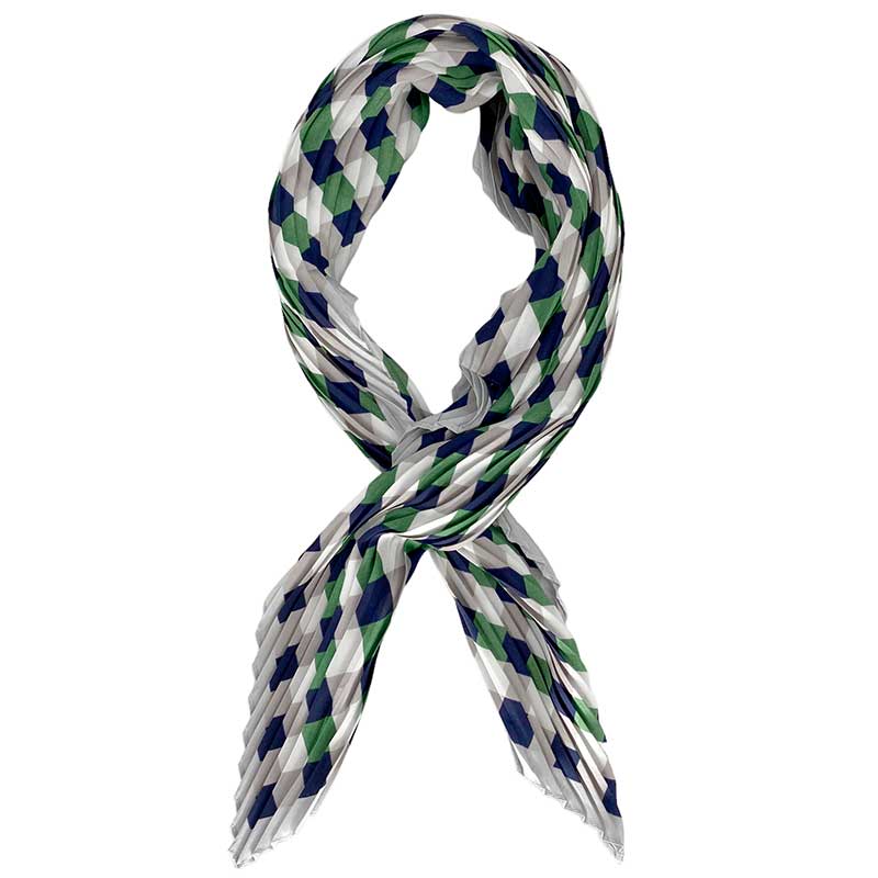 J BY J W-5037 VISCOSE MINI PLIZZE SCARF GRØN